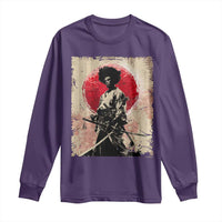 Funny African America Samurai Long Sleeve Shirt Japanese Art Black Warrior Fighter
