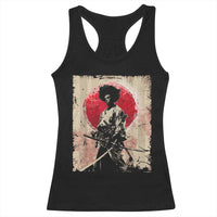 Funny African America Samurai Racerback Tank Top Japanese Art Black Warrior Fighter