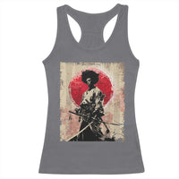 Funny African America Samurai Racerback Tank Top Japanese Art Black Warrior Fighter