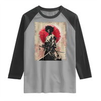 Funny African America Samurai Raglan Shirt Japanese Art Black Warrior Fighter