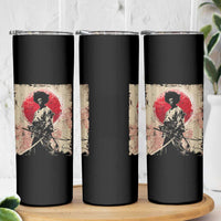 Funny African America Samurai Skinny Tumbler Japanese Art Black Warrior Fighter