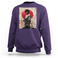 Funny African America Samurai Sweatshirt Japanese Art Black Warrior Fighter