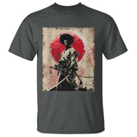 Funny African America Samurai T Shirt Japanese Art Black Warrior Fighter