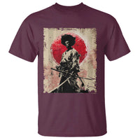 Funny African America Samurai T Shirt Japanese Art Black Warrior Fighter