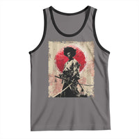 Funny African America Samurai Tank Top Japanese Art Black Warrior Fighter