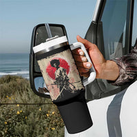 Funny African America Samurai Tumbler With Handle Japanese Art Black Warrior Fighter