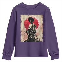 Funny African America Samurai Youth Sweatshirt Japanese Art Black Warrior Fighter