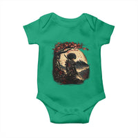 Funny African America Samurai Baby Onesie Japanese Art Black Warrior Sakura