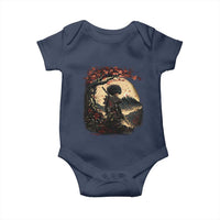 Funny African America Samurai Baby Onesie Japanese Art Black Warrior Sakura