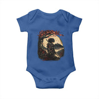 Funny African America Samurai Baby Onesie Japanese Art Black Warrior Sakura
