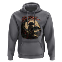 Funny African America Samurai Hoodie Japanese Art Black Warrior Sakura