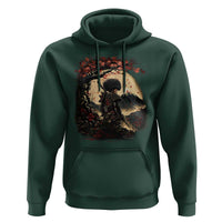 Funny African America Samurai Hoodie Japanese Art Black Warrior Sakura