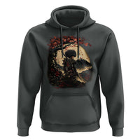 Funny African America Samurai Hoodie Japanese Art Black Warrior Sakura
