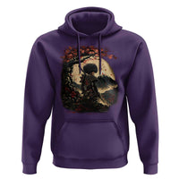 Funny African America Samurai Hoodie Japanese Art Black Warrior Sakura