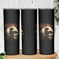 Funny African American Samurai Skinny Tumbler Japanese Art Black Warrior Sakura