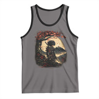 Funny African America Samurai Tank Top Japanese Art Black Warrior Sakura