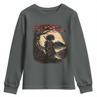 Funny African America Samurai Youth Sweatshirt Japanese Art Black Warrior Sakura