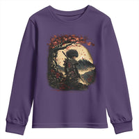 Funny African America Samurai Youth Sweatshirt Japanese Art Black Warrior Sakura