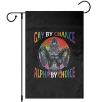 Funny Gay By Chance Alpha By Choice Garden Flag Wolf Alpha LGBTQ - Wonder Print Shop
