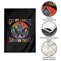 Funny Gay By Chance Alpha By Choice Garden Flag Wolf Alpha LGBTQ - Wonder Print Shop