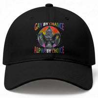 Funny Gay By Chance Alpha By Choice Baseball Cap Wolf Alpha LGBTQ