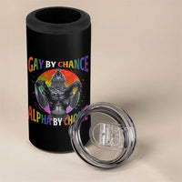 Funny Gay By Chance Alpha By Choice 4 in 1 Can Cooler Tumbler Wolf Alpha LGBTQ - Wonder Print Shop