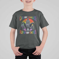 Funny Gay By Chance Alpha By Choice T Shirt For Kid Wolf Alpha LGBTQ - Wonder Print Shop