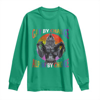 Funny Gay By Chance Alpha By Choice Long Sleeve Shirt Wolf Alpha LGBTQ - Wonder Print Shop