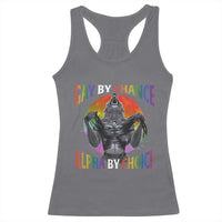 Funny Gay By Chance Alpha By Choice Racerback Tank Top Wolf Alpha LGBTQ - Wonder Print Shop
