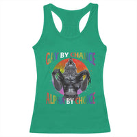 Funny Gay By Chance Alpha By Choice Racerback Tank Top Wolf Alpha LGBTQ - Wonder Print Shop
