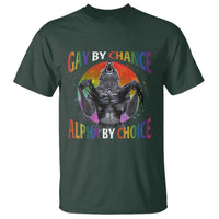 Funny Gay By Chance Alpha By Choice T Shirt Wolf Alpha LGBTQ - Wonder Print Shop