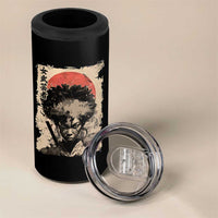 African American Female Samurai Warrior 4 in 1 Can Cooler Tumbler Japanese Art Black Onna Bugeisha