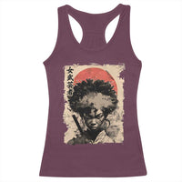 African American Female Samurai Warrior Racerback Tank Top Japanese Art Black Onna Bugeisha