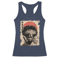 African American Female Samurai Warrior Racerback Tank Top Japanese Art Black Onna Bugeisha