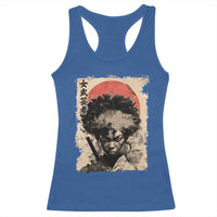 African American Female Samurai Warrior Racerback Tank Top Japanese Art Black Onna Bugeisha
