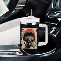 African American Female Samurai Warrior Tumbler With Handle Japanese Art Black Onna Bugeisha