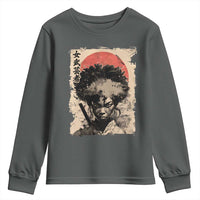 African American Female Samurai Warrior Youth Sweatshirt Japanese Art Black Onna Bugeisha