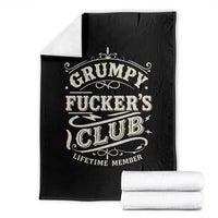 Grumpy Fucker's Club Lifetime Member Throw Blanket Funny Sarcastic