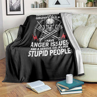 Walk Away I Am A Grumpy Old Man I Have Anger Issues Throw Blanket Funny Senior Citizen
