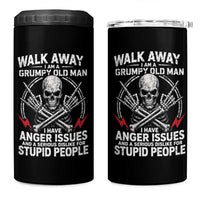 Walk Away I Am A Grumpy Old Man I Have Anger Issues 4 in 1 Can Cooler Tumbler Funny Senior Citizen