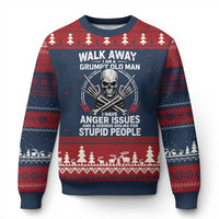Walk Away I Am A Grumpy Old Man I Have Anger Issues Ugly Christmas Sweater Funny Senior Citizen