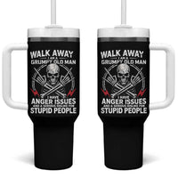 Walk Away I Am A Grumpy Old Man I Have Anger Issues Tumbler With Handle Funny Senior Citizen