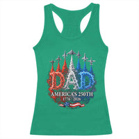 Dad USA 250th Anniversary Racerback Tank Top Jet Fighter American Flag Father's Day 4th of July