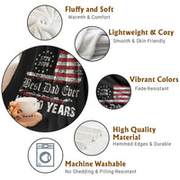 Dad USA 250th Anniversary Throw Blanket Best Father Ever In 250 Years Vintage American Flag