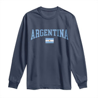 Argentina Sports Throwback Design Vintage Argentinian Flag Long Sleeve Shirt
