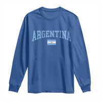 Argentina Sports Throwback Design Vintage Argentinian Flag Long Sleeve Shirt