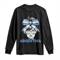 Messy Bun Argentina Pride Argentinian Girl Long Sleeve Shirt