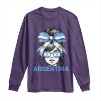Messy Bun Argentina Pride Argentinian Girl Long Sleeve Shirt