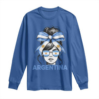 Messy Bun Argentina Pride Argentinian Girl Long Sleeve Shirt