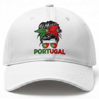 Portugal Messy Bun Girl Pride Portuguese Roots Baseball Cap